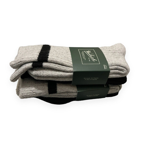 Men’s Woolrich Wool 4-Pair Warm Winter Crew Socks Green Label Collection L - Picture 5 of 5